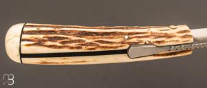   Couteau  de poche Piémontais Bois de cerf de Richard Ciachera