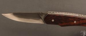   Couteau " Quetsche V2 " cran forcé par Louis Contat - Bois de fer et acier C130