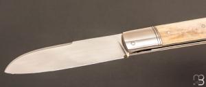    Couteau " Slipjoint " custom par Karim Valentin - Les couteaux D'Hure - Os de buffle N690Co