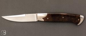   Couteau " Slipjoint à l'américaine " pliant fait main par Bastien Toubhans - Atelier Beau Merle - Micarta chiffon et RWL34