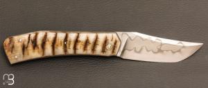  Couteau " Slipjoint " custom par Guy Poggetti - Corne de bélier et lame en C130