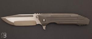   Couteau  "  Snafu Integral Triple Grind custom  " par Peter Rassenti - Titane et M390