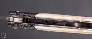   Couteau " Talar " pliant de Anthony Brochier - Ivoire de phacochère / damas et RWL34