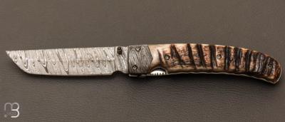 Couteau " Tanto " damas liner-lock par Alexandre Musso