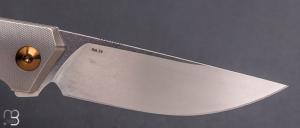   Couteau " Toko" flipper de Jens Anso - Titane/Micarta et RWL34