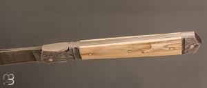    Couteau " Vendetta " custom de Jérôme Bellon - Ivoire de mammouth et lame damas