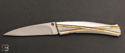    Couteau " Voyager " custom par Koji Hara - Nacre et Cowry Y