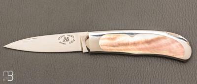    Couteau de collection " Wharncliffe 09 " nacre noire par Steve Hoel