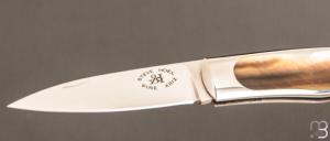    Couteau de collection " Wharncliffe 09 " nacre noire par Steve Hoel
