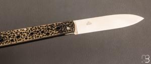  Couteau canif manche en inox fraisé et lame en 14C28  - Julien Maria