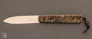 Couteau canif manche en inox fraisé et lame en 14C28  - Julien Maria