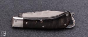    Couteau de poche à cran carré Pierre Henri Monnet - Corne de buffle et 90McV8