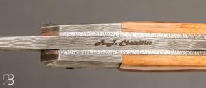   Couteau " custom " de Alain & Joris Chomilier - Damas de Chad Nichols et ivoire de mastodonte