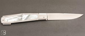     Couteau " custom " par Vincent Lafaye - Nacre blanche et RWL34