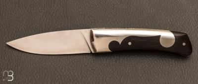 Couteau de collection modèle "Vignon" par Alain Conesa - Acier & Cuir