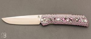 Couteau de poche Katsu - ZK03 - Fatcarbon® Rose et ZDP189