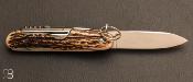 Couteau de poche Navette 13,5 cm Bois de cerf 4 pièces par J.Mongin