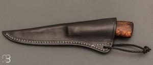 Couteau droit par Thomas Lecas - Fourche de chêne et acier 135Cr3