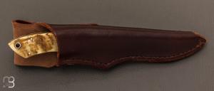  Couteau droit custom de Sam Cox - ATS-34 et Corne de bélier