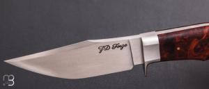   Couteau droit intégral custom par Zane DVORAK - ZD FORGE - Loupe d'amboine