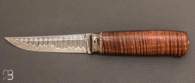 Couteau "  type nordique " par Kaj EMBRETSEN - Damas et Tasmanian black wood