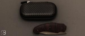 Couteau  "  Front-flipper custom " par Fabrice Delbart - Forge Celtique - Gidgee et Damas