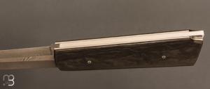  Couteau " Lock-back" custom par Eric Depeyre - Fibre de carbone et lame damas