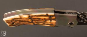Couteau custom mammouth / zirconium et damas de Berthelemy Gabriel - La Forge Agab