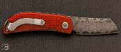 Couteau de poche Mcusta MC-211D - Damas Micarta jute noir et orange