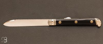Couteau de poche modèle Duc par Mathieu Herrero - Croûte de Buffle