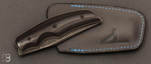   Couteau  "  Liner-lock custom " pliant par David Lespect - Micarta et D2 stonewashed