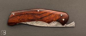  Couteau piémontais par Nicolas Mestrallet - Atelier du couteau de Vaunaveys - Acier damas et bois de fer