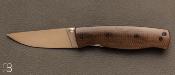 Couteau pliant Enzo PK75 Micarta vert CPM S30V - Émouture plate