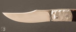 Couteau de collection artisanal à pompe arrière de Stéphane Auberthié - Bois de fer d'Arizona et RWL-34
