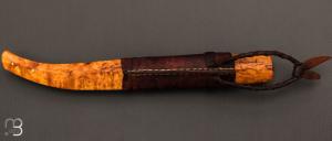 Couteau  "  puukko " custom Nordique de Laurent Juhel - Loupe de bouleau