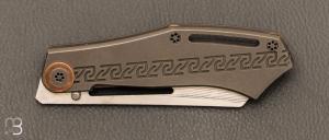    Couteau  "  DAO frame lock " custom par Torpen Knives - Jérôme Hovaere - Titane et Damax™