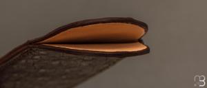    Etui cuir d'autruche / veau pour couteau pliant fait main par Chantal Trocmé