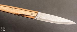   Couteau " Le Lombard " par Adrien Giovaninetti Hêtre échauffé stabilisé et VG10 damas