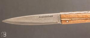   Couteau " Le Lombard " par Adrien Giovaninetti Hêtre échauffé stabilisé et VG10 damas