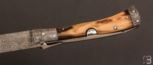  Couteau " Navaja Imperial " par Jesus Granda - Ivoire de mammouth et lame damas