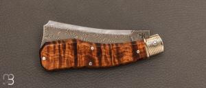 Couteau " Razoir Sheffield " custom par Alex Dubois - Tamarin stabilisé et lame damas
