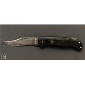 Couteau Böker Solingen - Junior Scout Lightweight Curly Birch Green Damascus