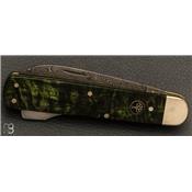  Couteau Böker Sollingen - Hunters Knife Mono Damascus Curly Birch Green