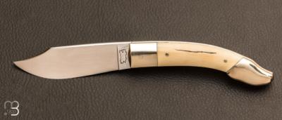Couteau Italien "Pattada custom" de Boiteddu Fogarizzu - Liner Lock - Ivoire de phacochère