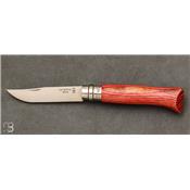 Couteau Opinel N°08 Bouleau Lamellé rouge