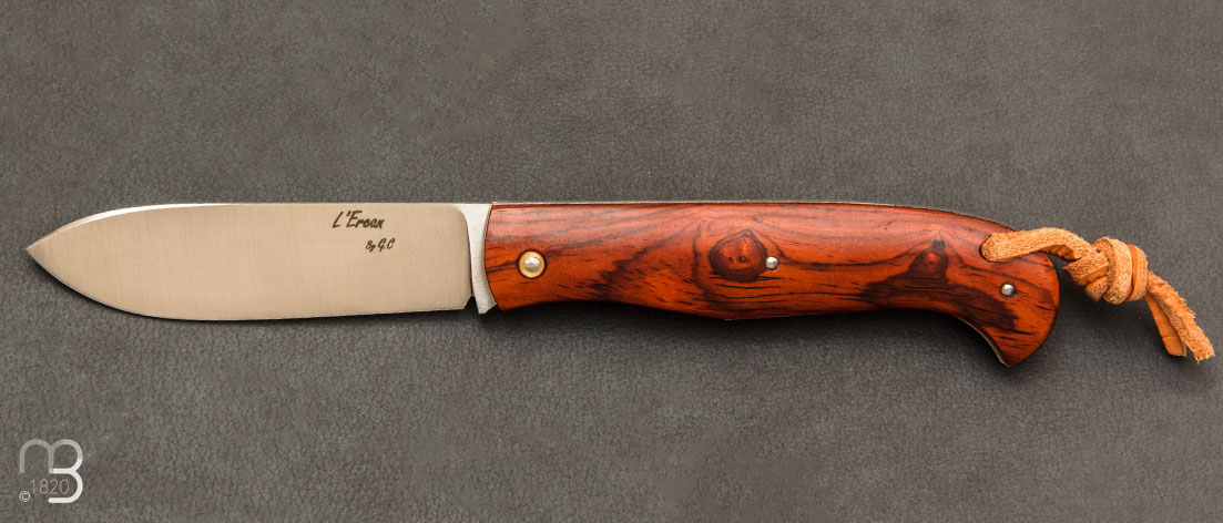Couteau pliant modèle "Ercan" bois de rose de Gaétan Cesteleyn