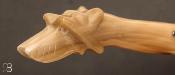 Couteau le grand Capucin corne blonde sculpture "Chien" par Cognet