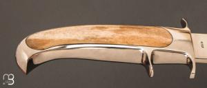  Couteau  "  Intégral Sub-Hilt 01 " fixe par Charly BENNICA - Os de girafe et ATS-34