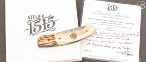   Couteau " 1515 collection Zulu " par Manu Laplace - Os et Palmier