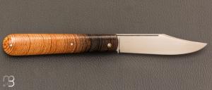    Canif Sheffield "Clip blade" pliant fait main par Bastien Toubhans - Wengé et RWL34